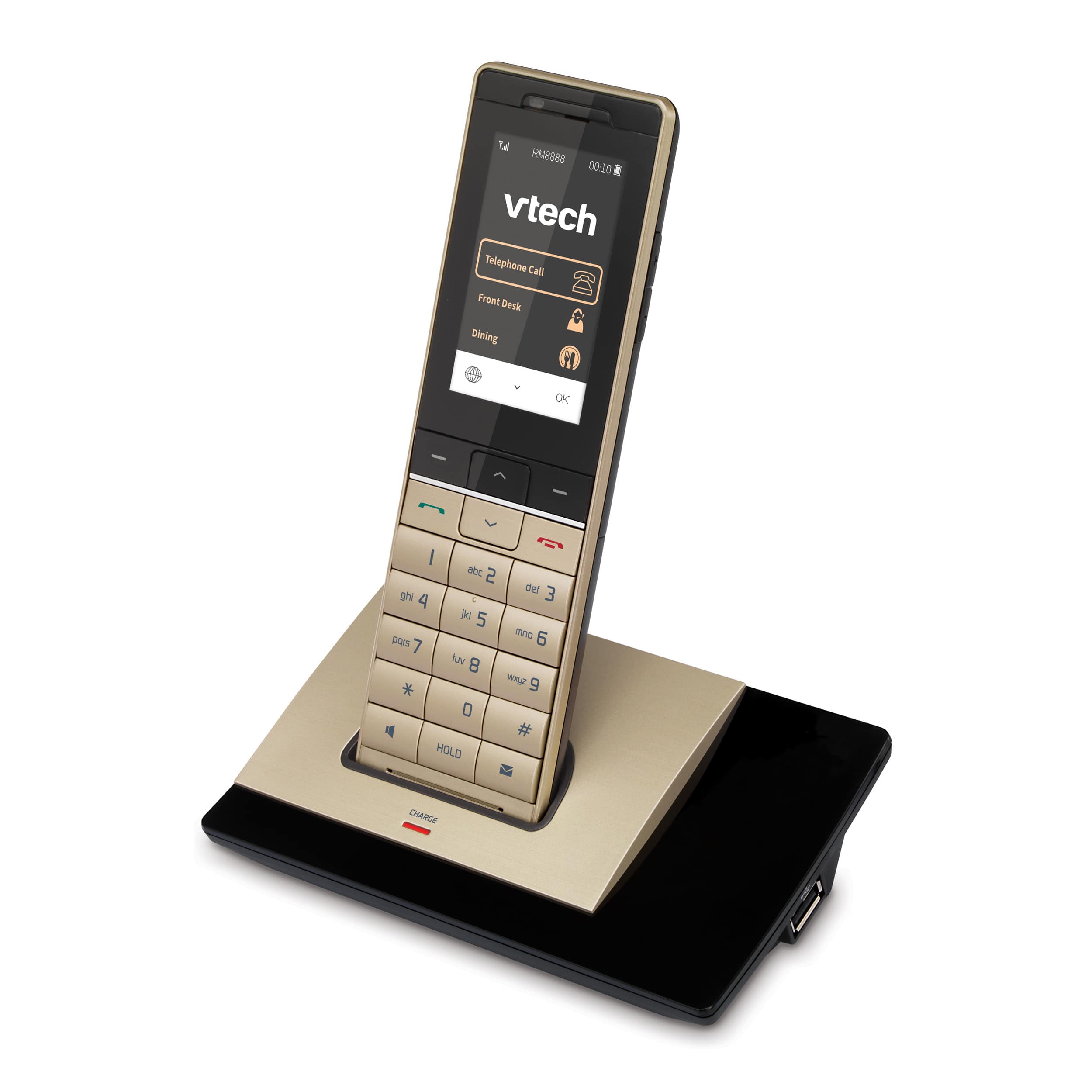 Image of 1 Cordless Color Handset and Charger | PMX-S5420 HC Champagne Gold/Black